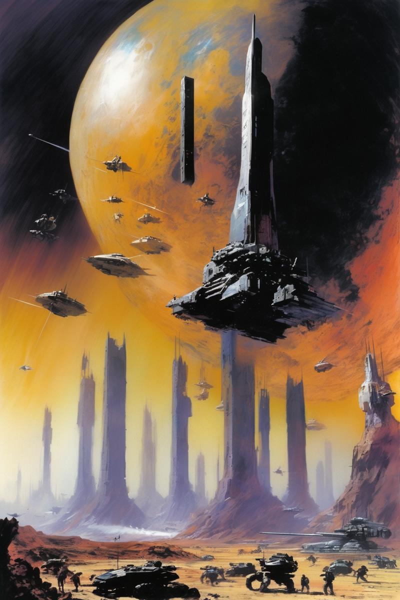 00275-1646931754-John Harris Style - cience fiction war. The planetary defenses are down. Monstrous beings bring weapons. Armies of soldiers. Epi.png